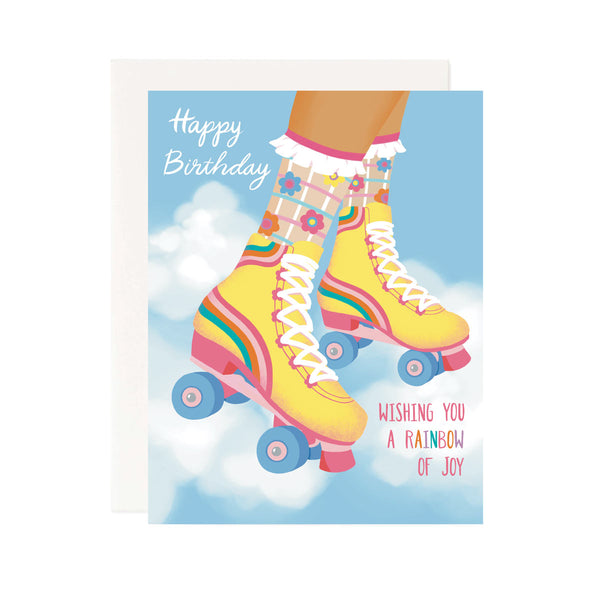 Rainbow of Joy Roller Skates Birthday Card