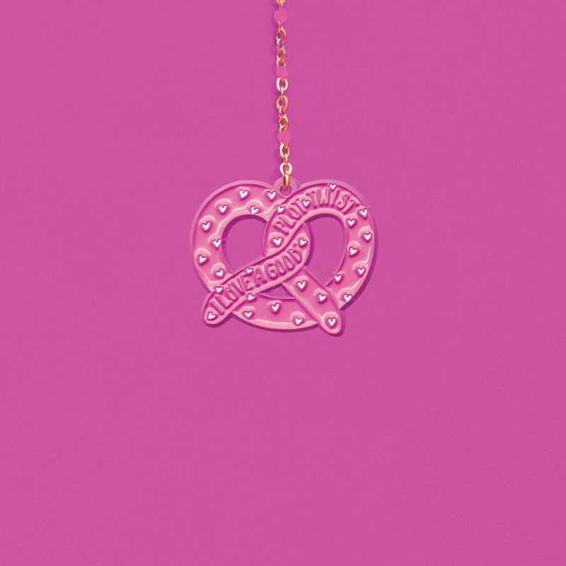 Pink Pretzel Bookmark Charm-zoom-