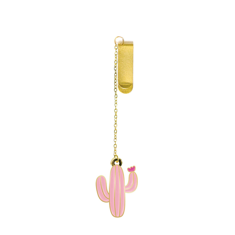 Pink Cactus Mini Bookmark Charm-zoom-