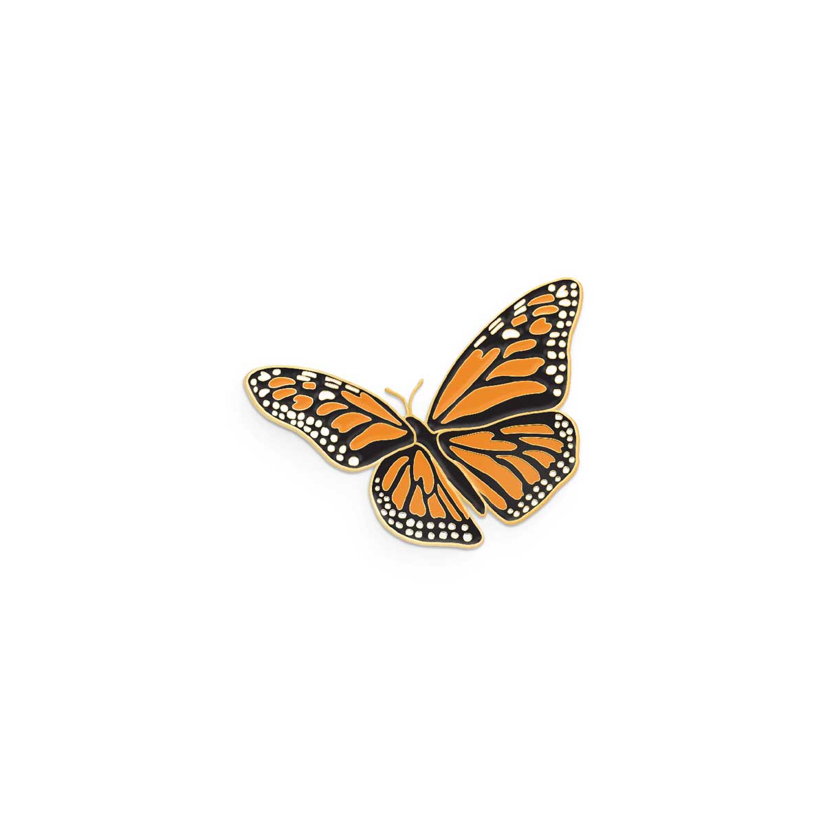 Monarch Butterfly Enamel Pin on a white background