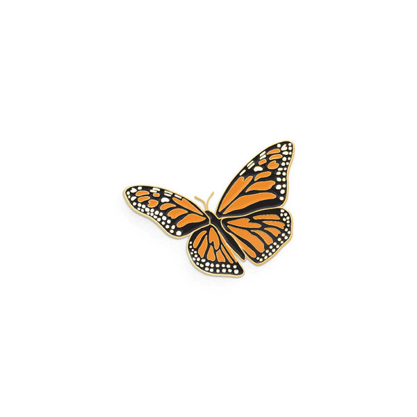 Monarch Butterfly Enamel Pin on a white background