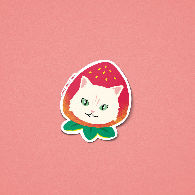 Strawberry Cat Sticker-zoom-