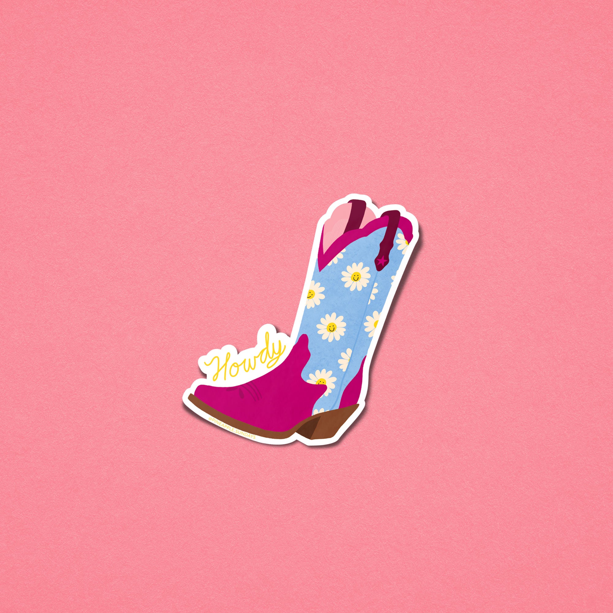 Howdy Floral Boot Sticker